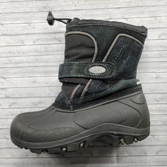 Totes Boys Youth Size 10 Winter Snow Waterproof Boots Black Trent - Picture 3 of 11